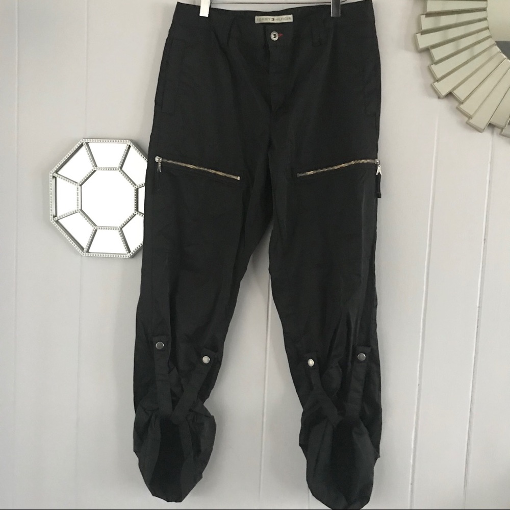 Y2K Tommy Hilfiger Cargo Black Pants 8